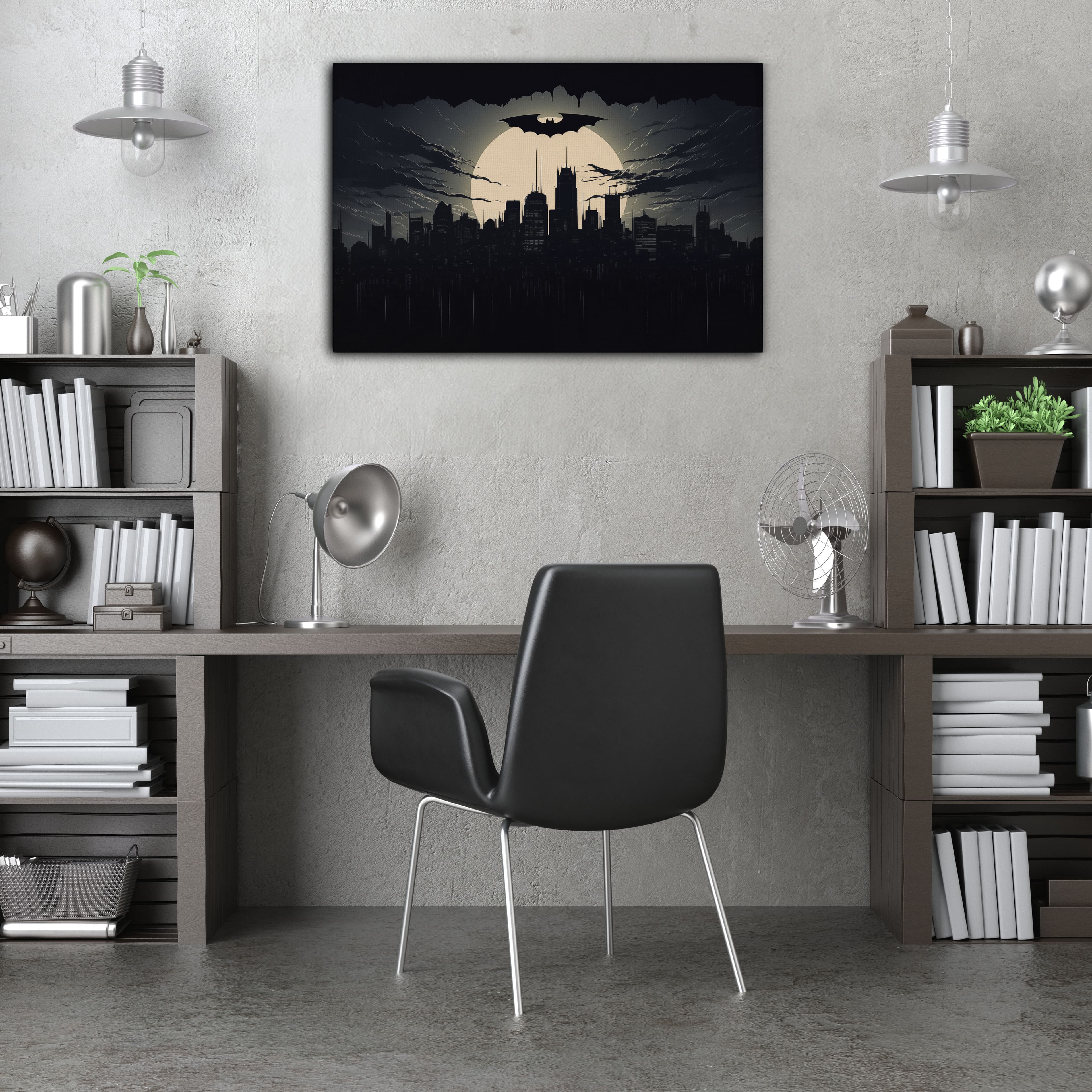 Batman Gotham Şehri Kanvas Tablo
